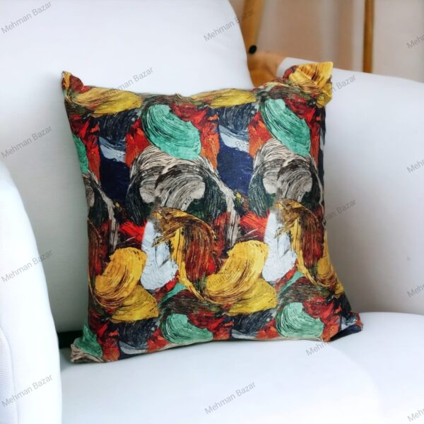 Elegant Floral Velvet Cushion Cover | Digital Print - Image 3