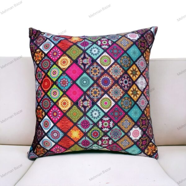 Elegant Floral Velvet Cushion Cover | Digital Print - Image 6