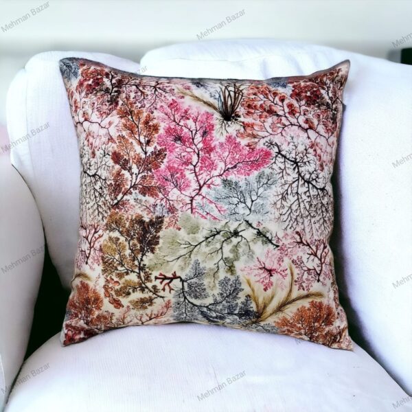 Elegant Floral Velvet Cushion Cover | Digital Print - Image 7