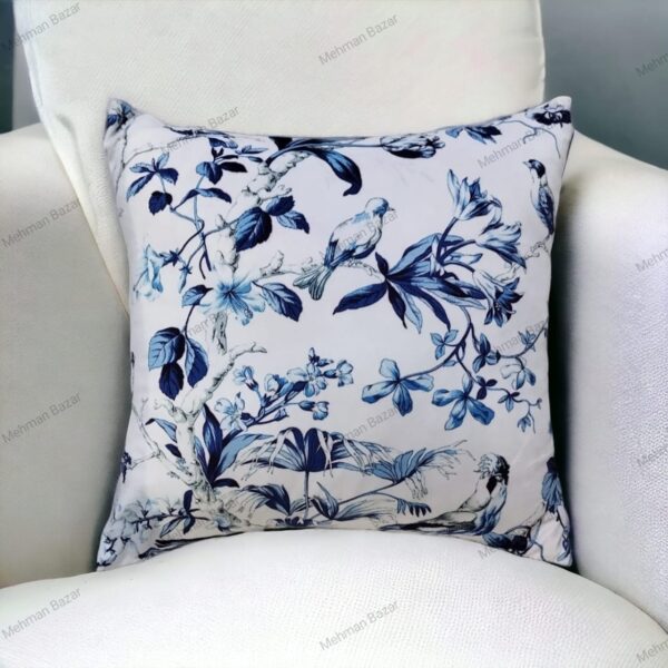 Elegant Floral Velvet Cushion Cover | Digital Print - Image 9