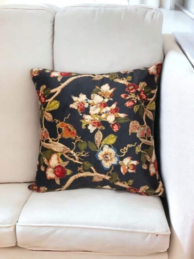 Elegant Floral Velvet Cushion Cover | Digital Print - Image 2