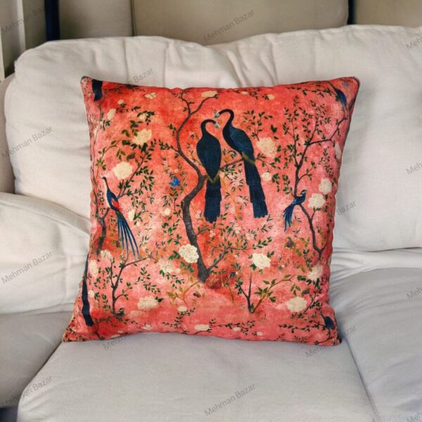 Elegant Floral Velvet Cushion Cover | Digital Print - Image 10