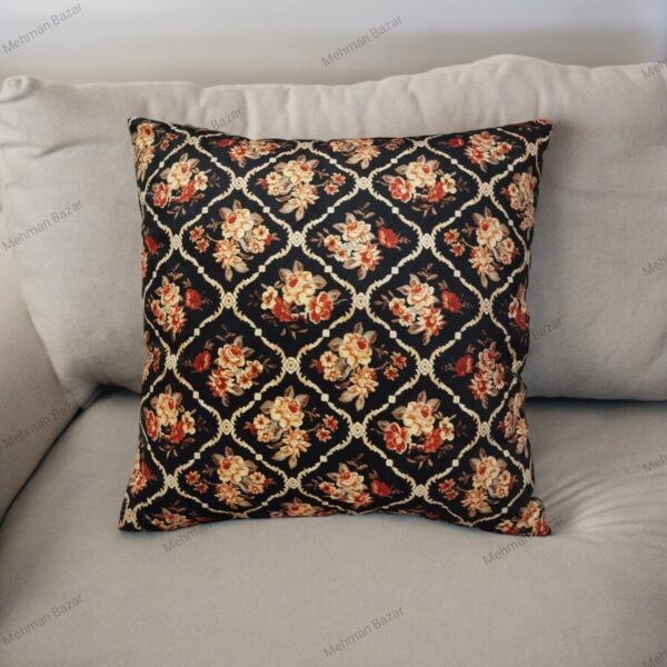 Elegant Floral Velvet Cushion Cover | Digital Print - Image 11