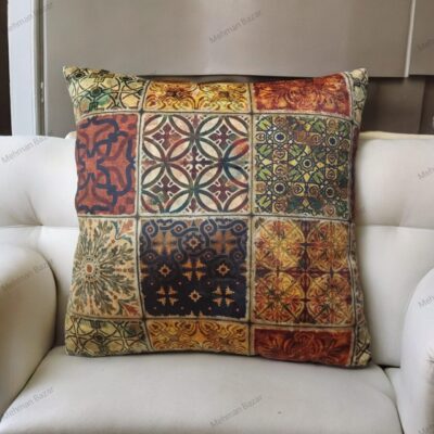 Elegant Floral Velvet Cushion Cover | Digital Print - Image 12