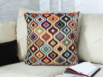 Elegant Floral Velvet Cushion Cover | Digital Print - Image 4
