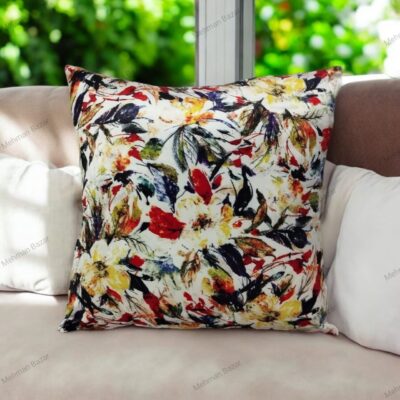 Elegant Floral Velvet Cushion Cover | Digital Print - Image 13