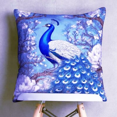 Elegant Floral Velvet Cushion Cover | Digital Print - Image 6