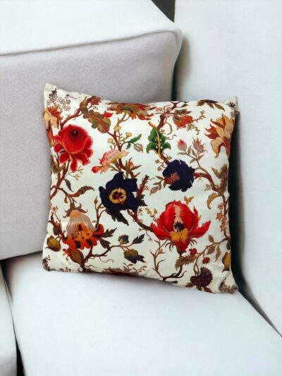 Elegant Floral Velvet Cushion Cover | Digital Print - Image 7