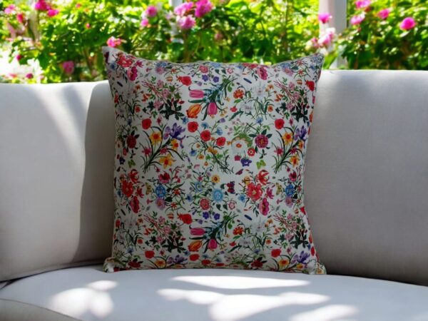 Elegant Floral Velvet Cushion Cover | Digital Print - Image 8