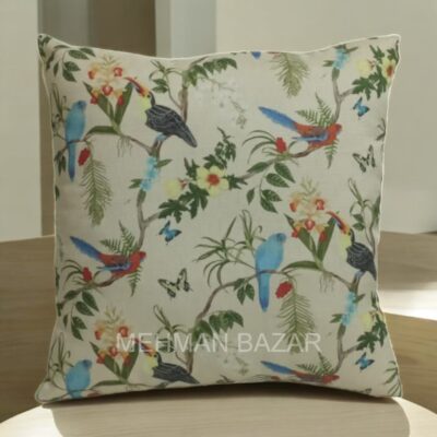 Elegant Floral Velvet Cushion Cover | Digital Print - Image 3