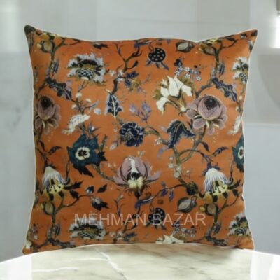 Elegant Floral Velvet Cushion Cover | Digital Print - Image 12