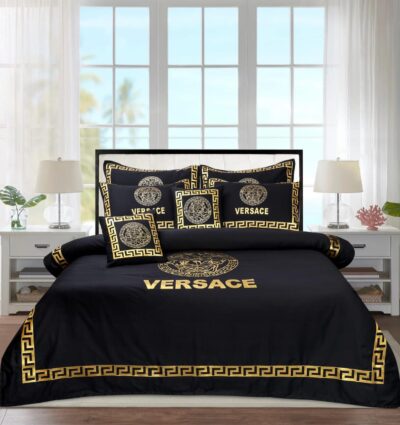 Luxurious Versace Black and Golden 8-Piece Duvet Cover Set | Premium Bedding