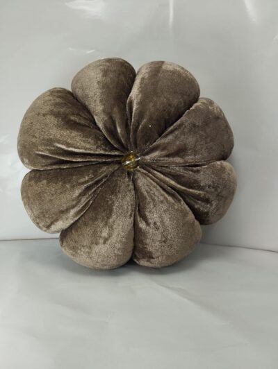 Round Pleated Velvet Pumpkin Cushion – 12'' Ultra-Soft Accent Pillow - Image 4