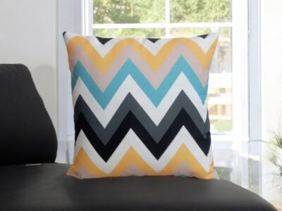 Luxury Digital Printed  Cushion Cover Grid Zigzag Chevron Wave - Image 3