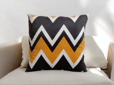 Luxury Digital Printed  Cushion Cover Grid Zigzag Chevron Wave - Image 4