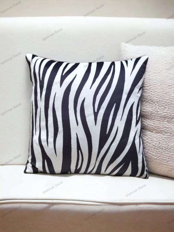 Luxury Digital Printed  Cushion Cover  Black & White Series - Image 3