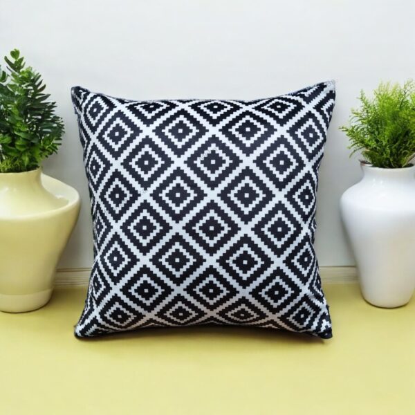 Luxury Digital Printed  Cushion Cover  Black & White Series