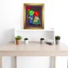 Handmade Embroidered Couple Wall Frame – Romantic Heart Balloon Art