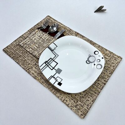 Heritage Elegance Brown & Golden Dining Table Runner with Ornate Detailing - Image 4