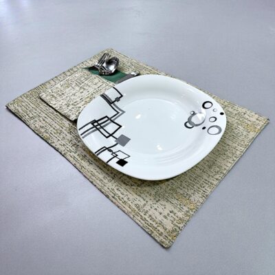 Royal Aura Green & Golden Dining Table Runner Set - Image 4