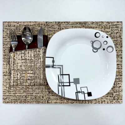 Heritage Elegance Brown & Golden Dining Table Runner with Ornate Detailing - Image 5