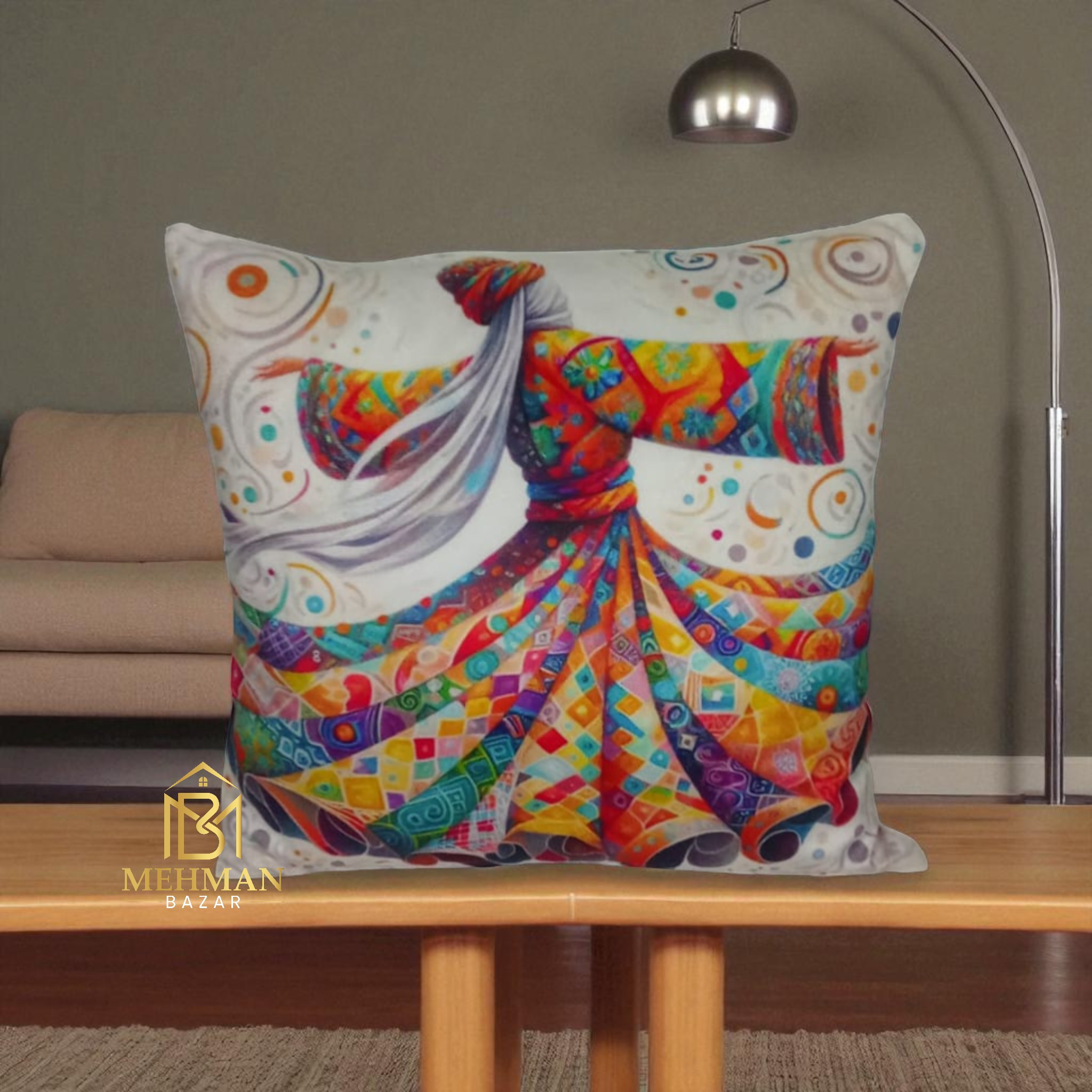 Cushion Cover | Digital Print Sufi Whirling 8