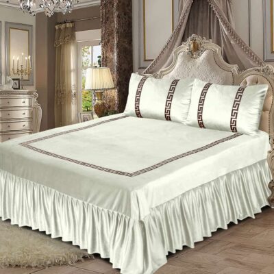 velvet bed sheet White