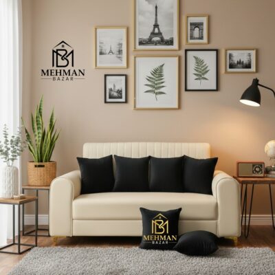 velvet cushion black