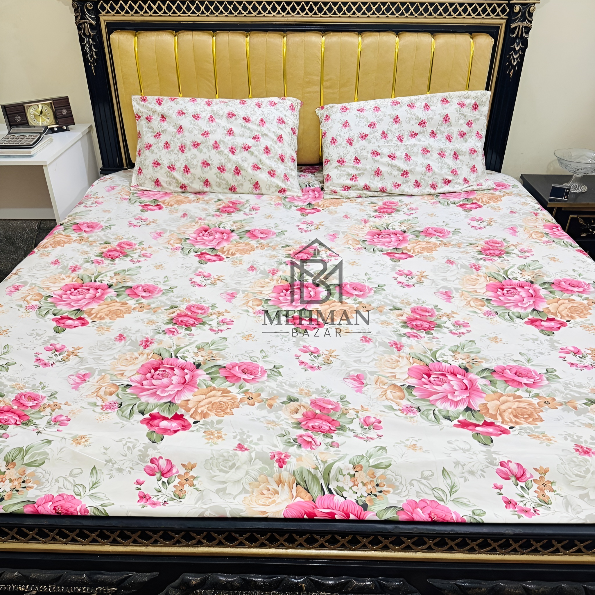 CT002-Luxury Cotton Bed Sheet Set King/Single with Pillow Covers & Comforter - Image 2