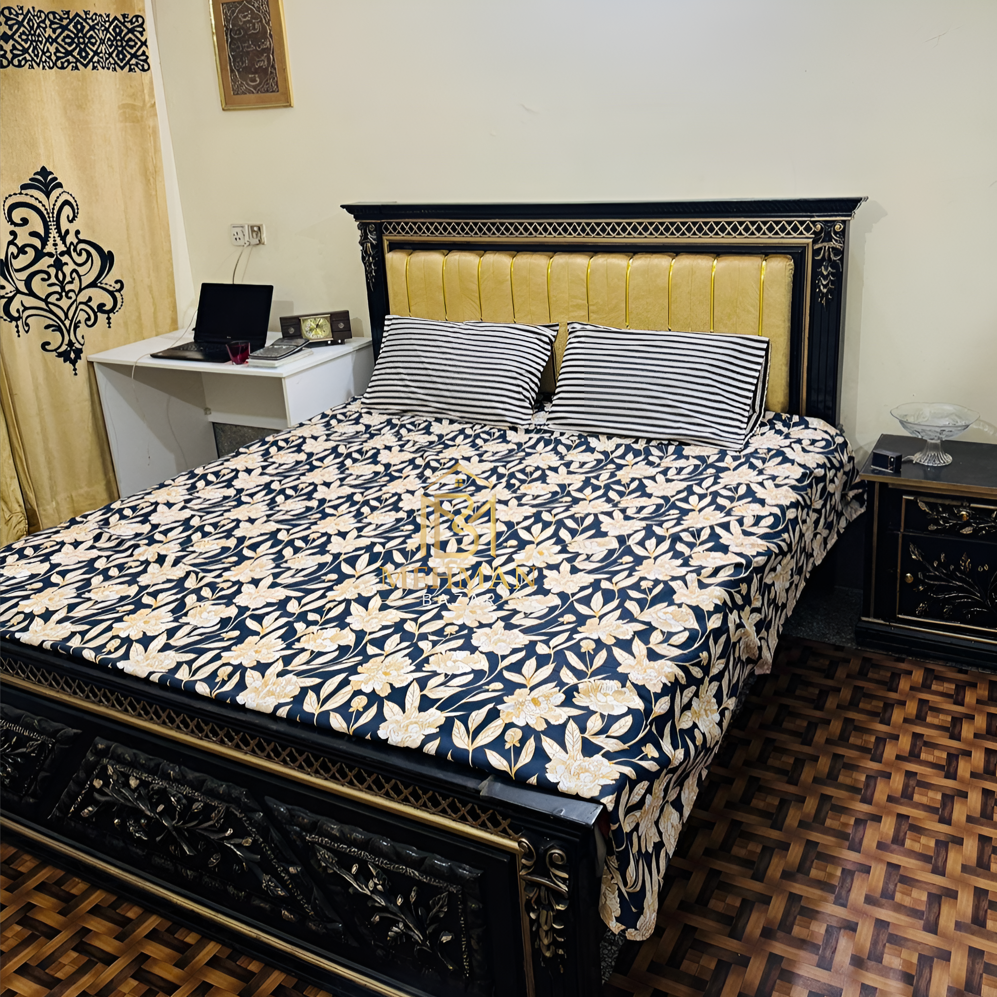 Luxury Cotton Bed Sheet Set King/Single with Pillow Covers & Comforter-CT006