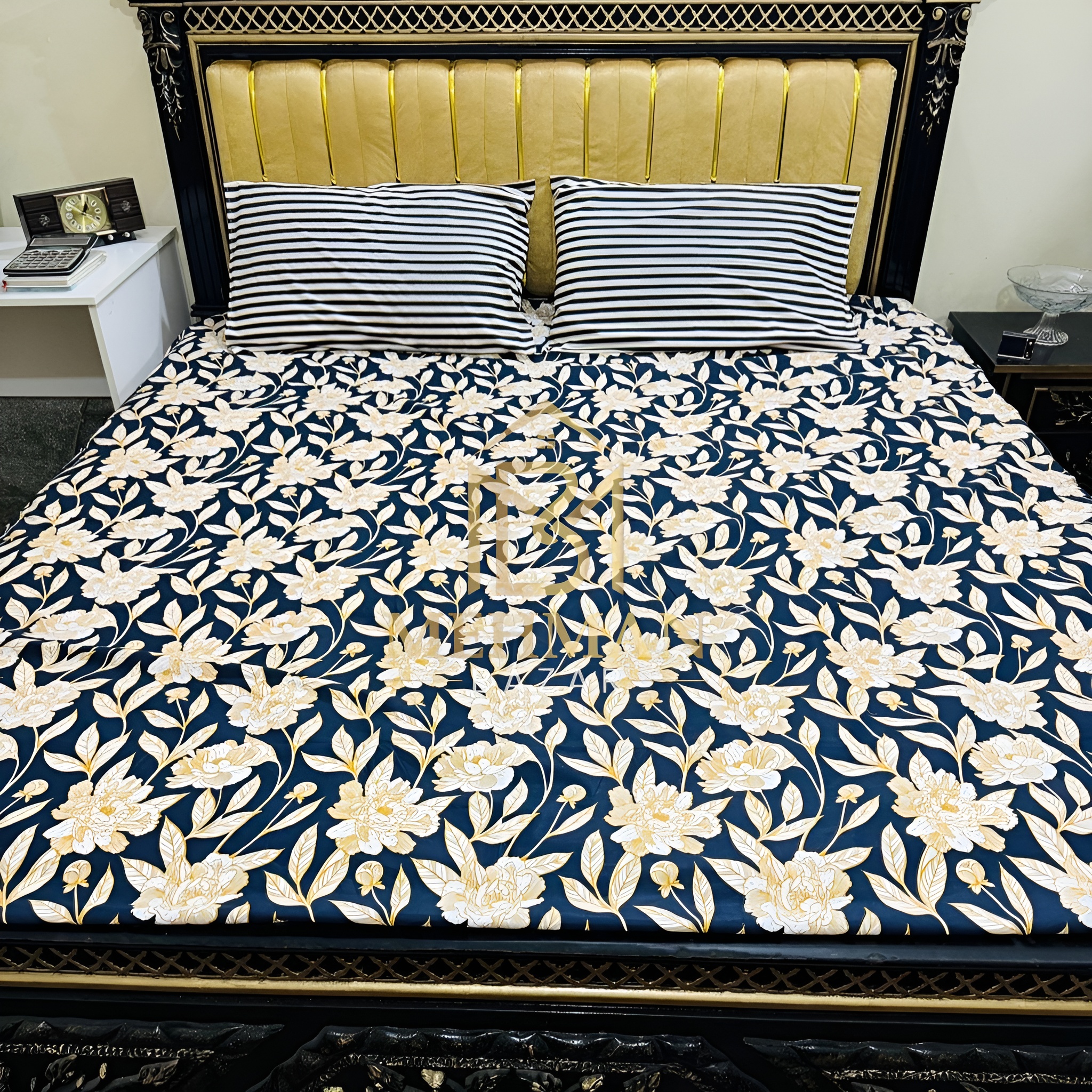 Luxury Cotton Bed Sheet Set King/Single with Pillow Covers & Comforter-CT006 - Image 2