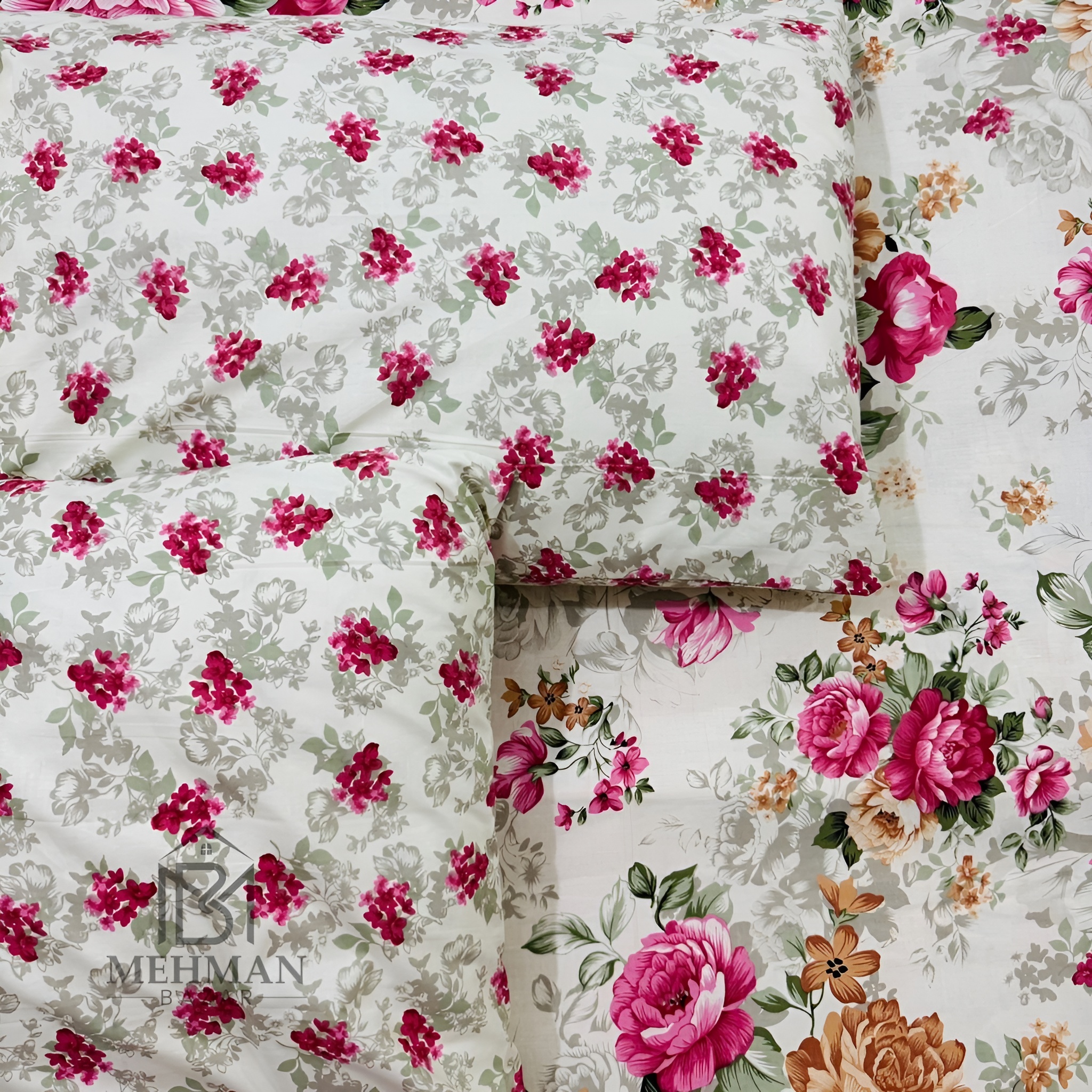 CT002-Luxury Cotton Bed Sheet Set King/Single with Pillow Covers & Comforter - Image 3