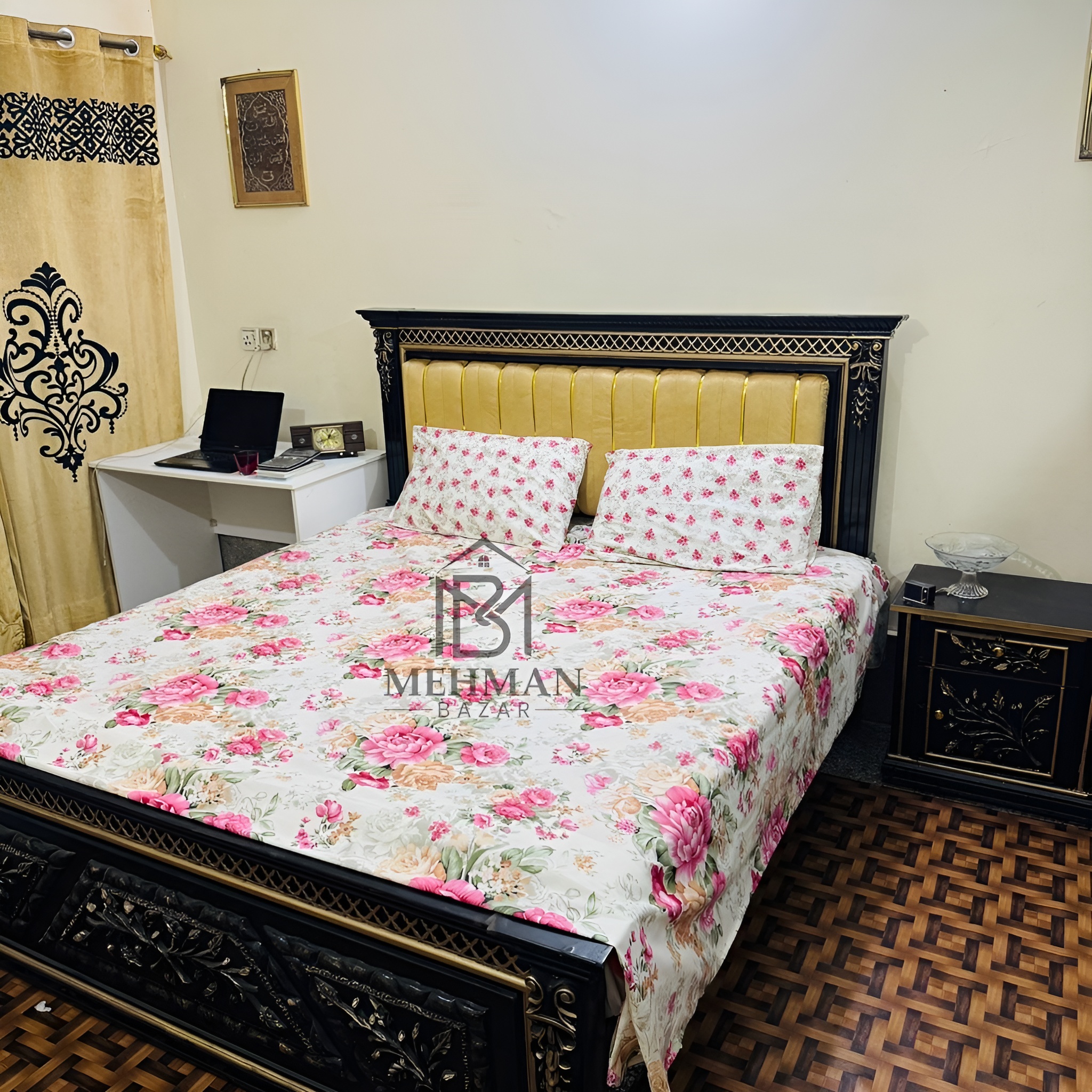 CT002-Luxury Cotton Bed Sheet Set King/Single with Pillow Covers & Comforter