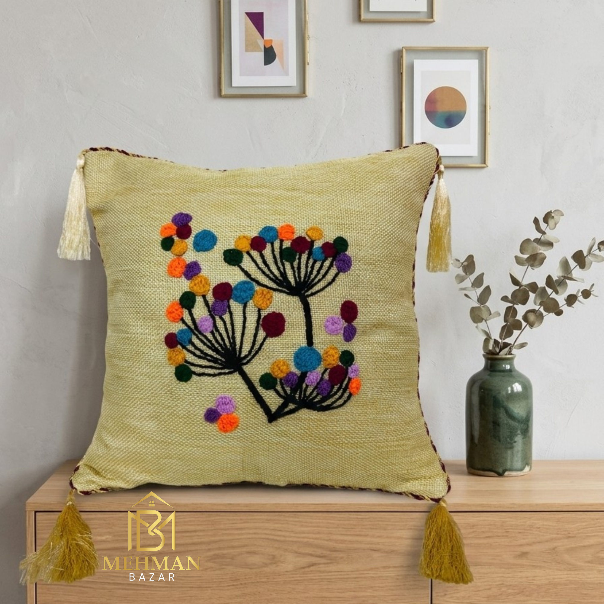 CUSHION COVER HAND MADE EMBROIDERY