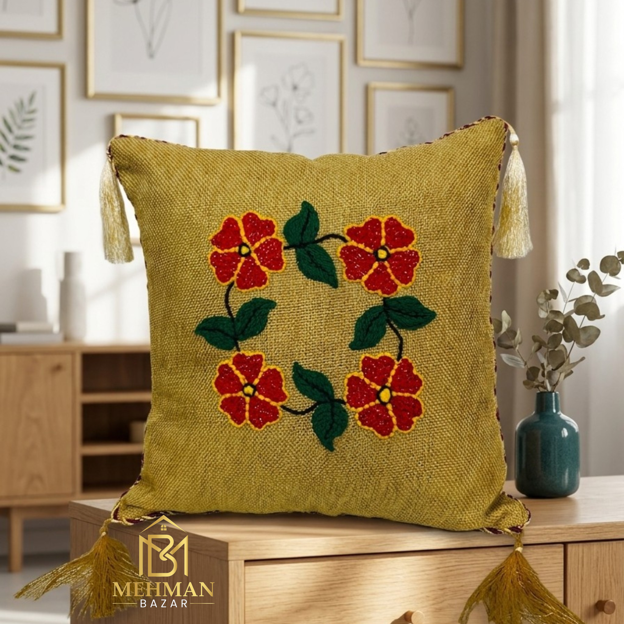 CUSHION COVER HAND MADE EMBROIDERY