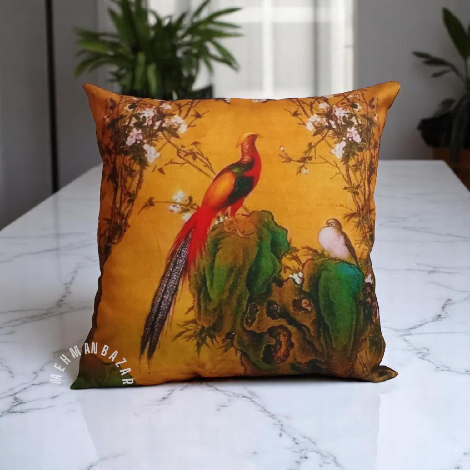 peacock/ Animal Digital print cushion cover MEHMAN BAZAR