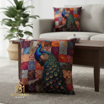 peacock/ Animal Digital print cushion cover MEHMAN BAZAR