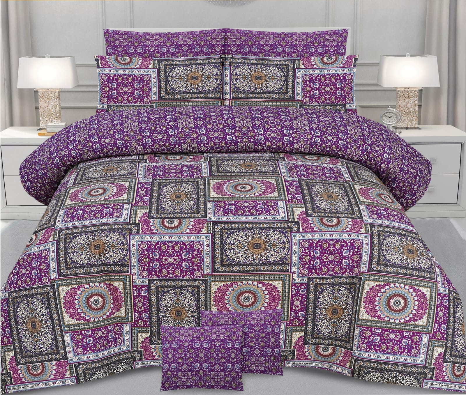 Quality Cotton Bed Sheet with 2 Pillow Covers -AK0010