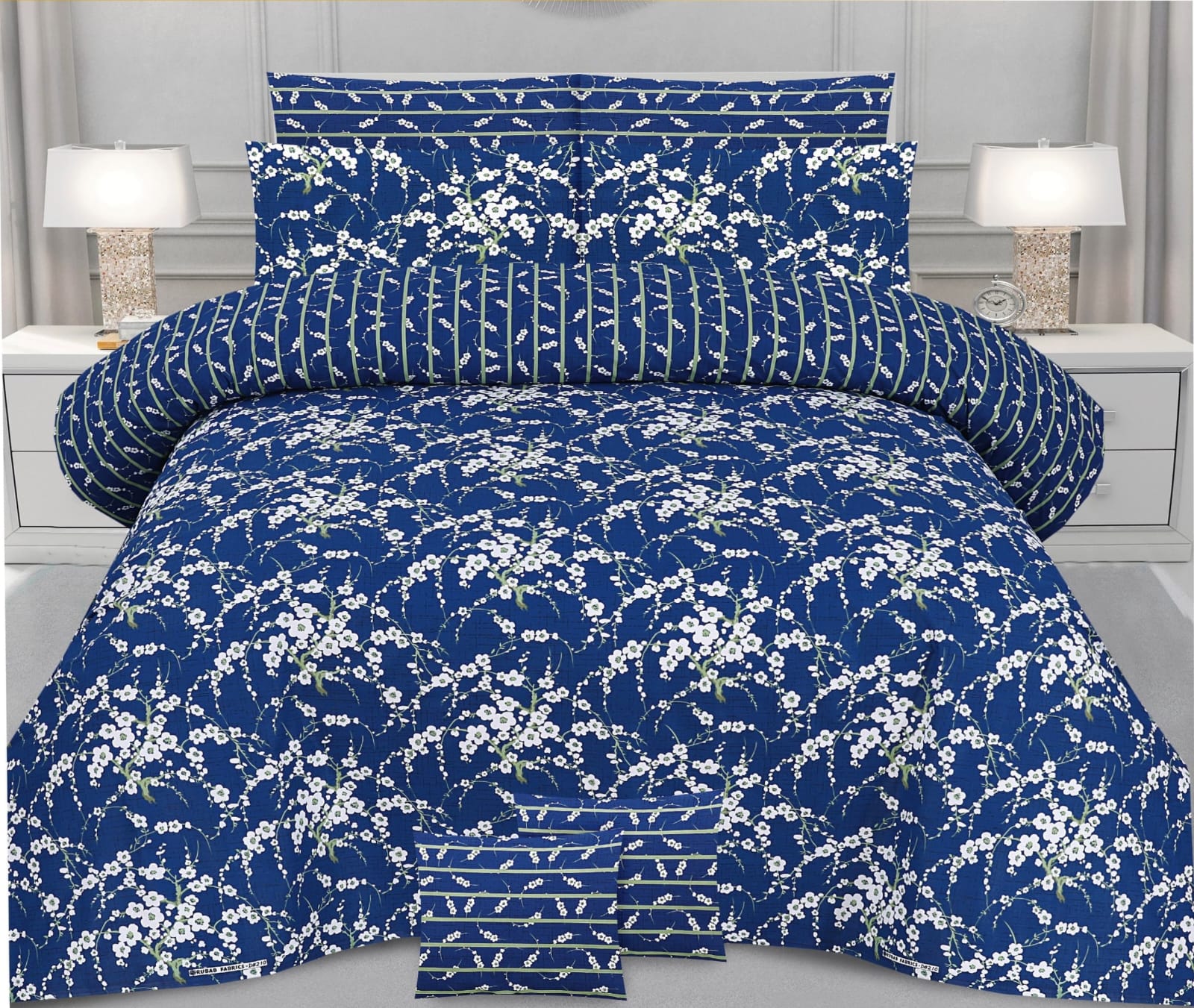 Quality Cotton Bed Sheet with 2 Pillow Covers -AK0011