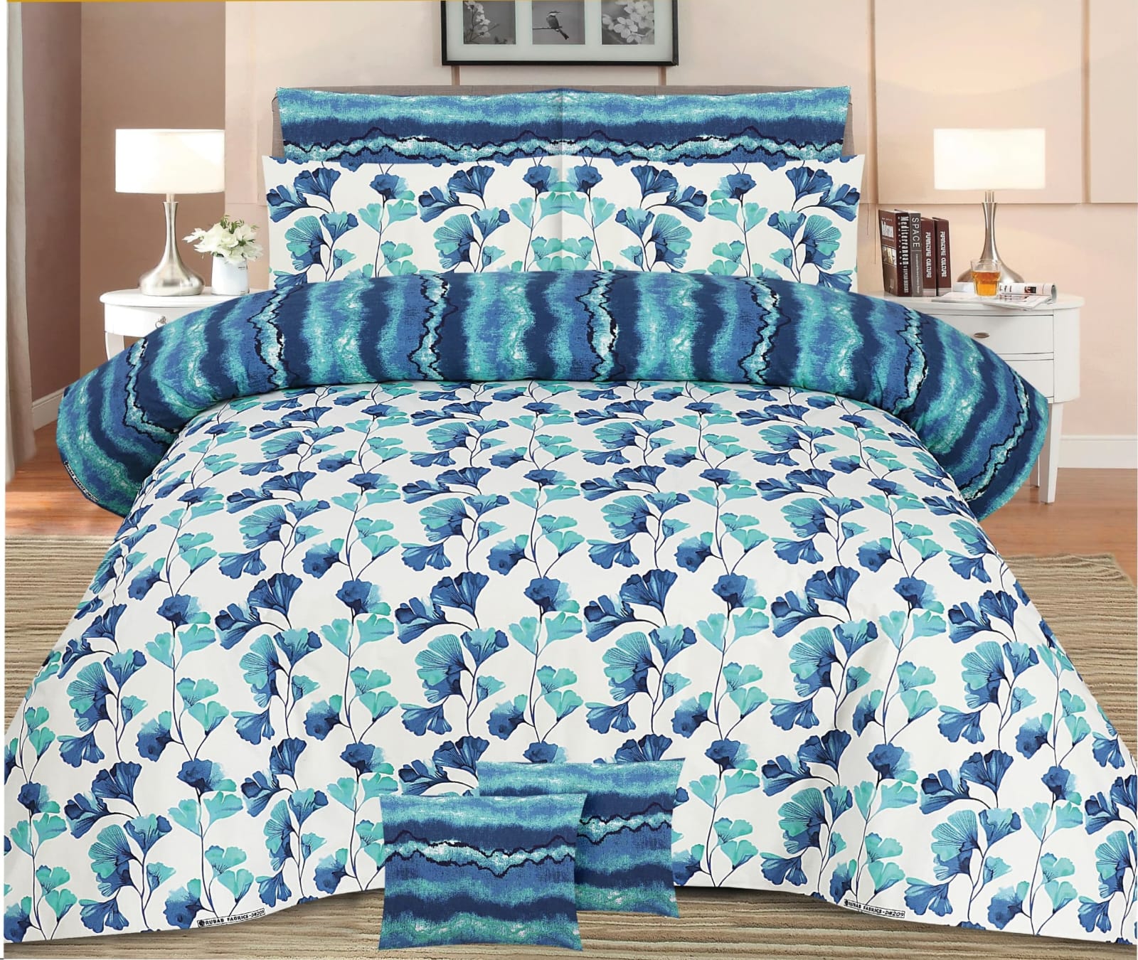 Quality Cotton Bed Sheet with 2 Pillow Covers -AK0013