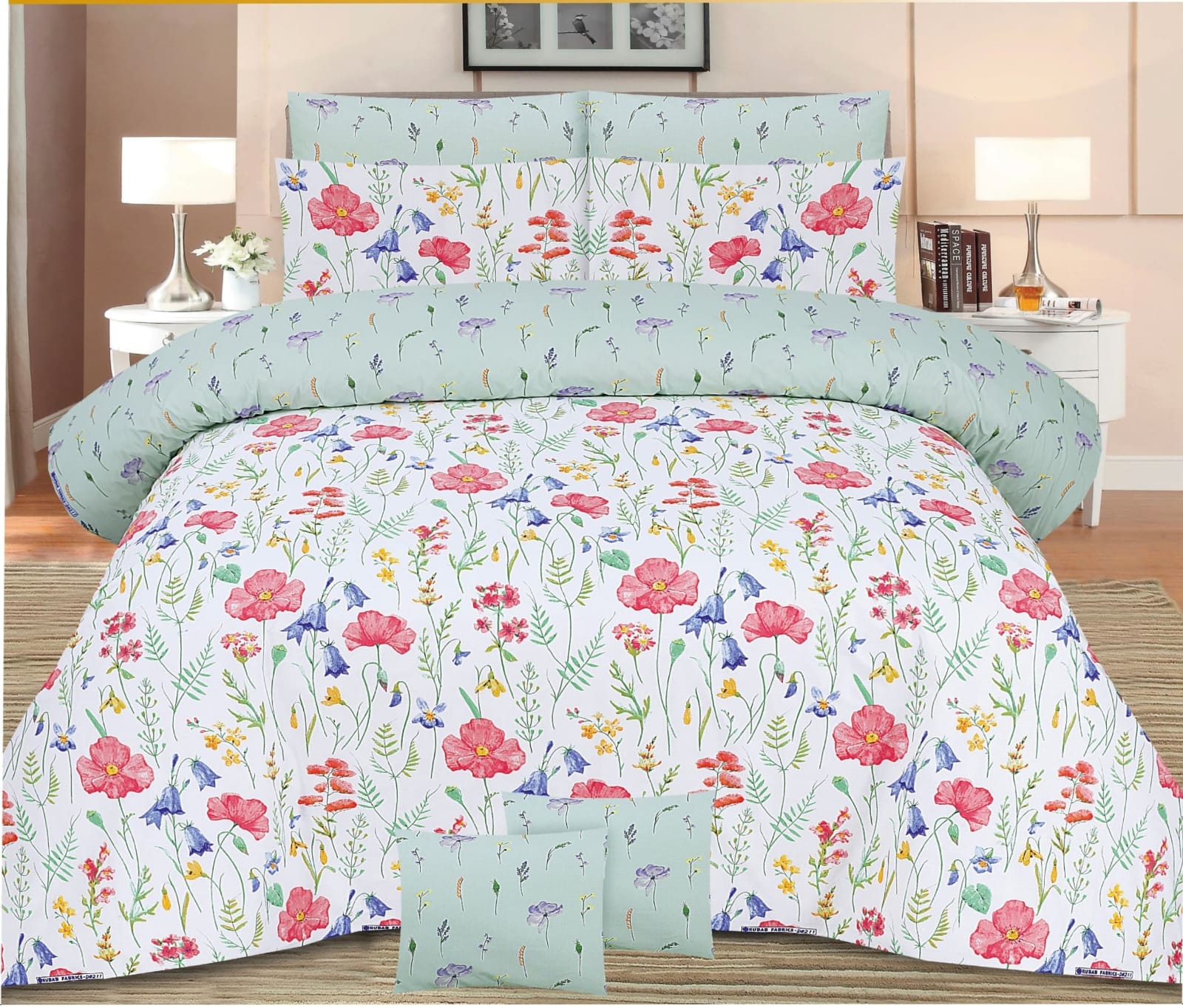 Quality Cotton Bed Sheet with 2 Pillow Covers -AK0014