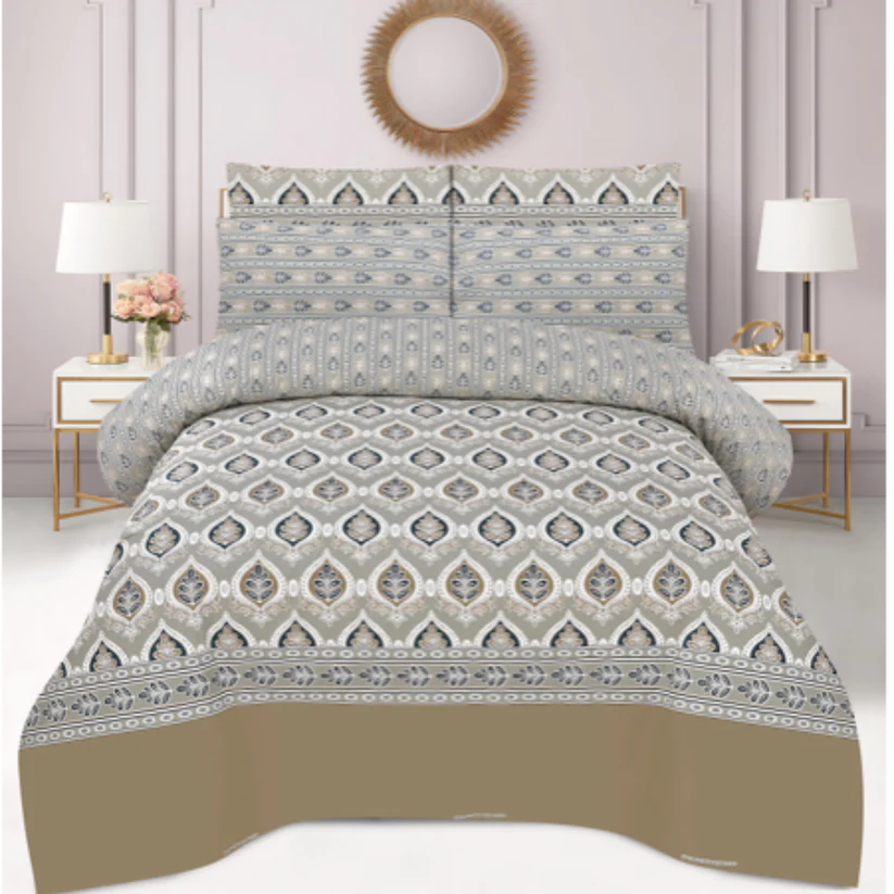Export Quality Cotton Bed Sheet with 2 Pillow Covers -AK0008