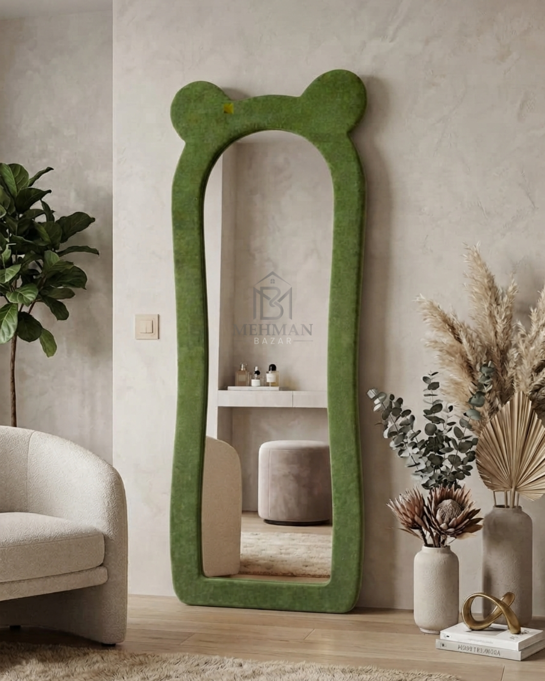 Premium Wavy Standing Mirror ( SINGLE BORDER )-03 - Image 2