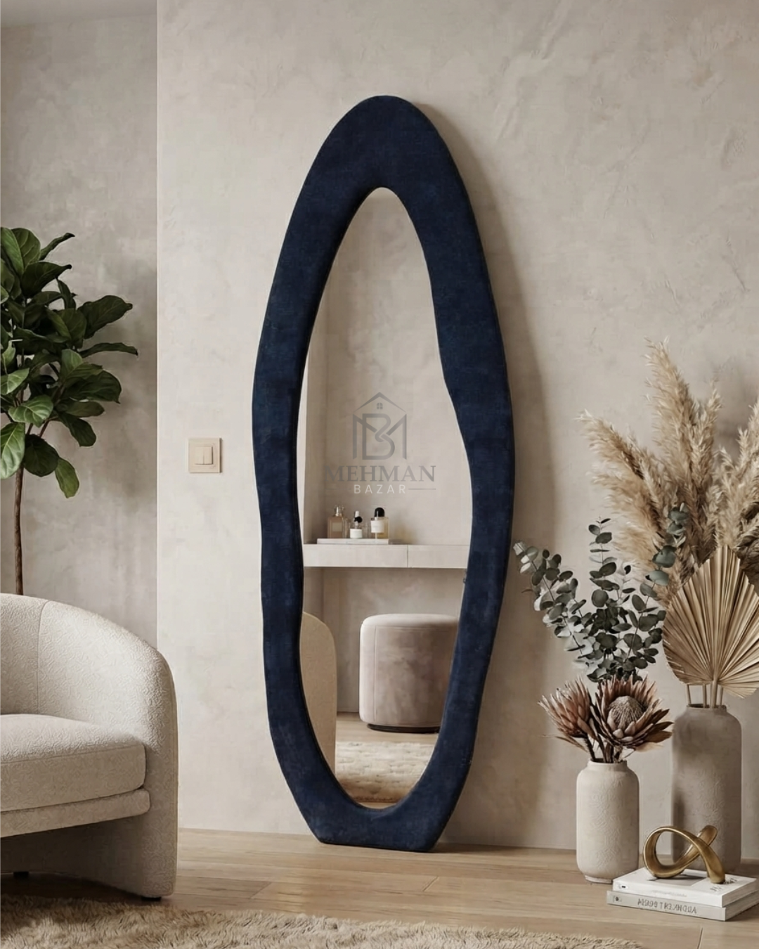 Premium Wavy Standing Mirror ( SINGLE BORDER )-01 - Image 2