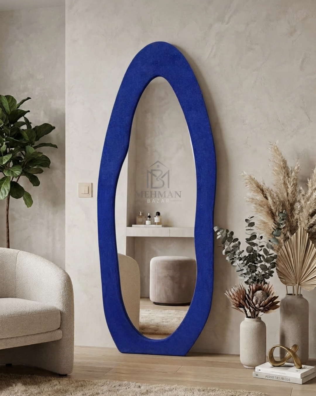 Premium Wavy Standing Mirror ( SINGLE BORDER )-01 - Image 3