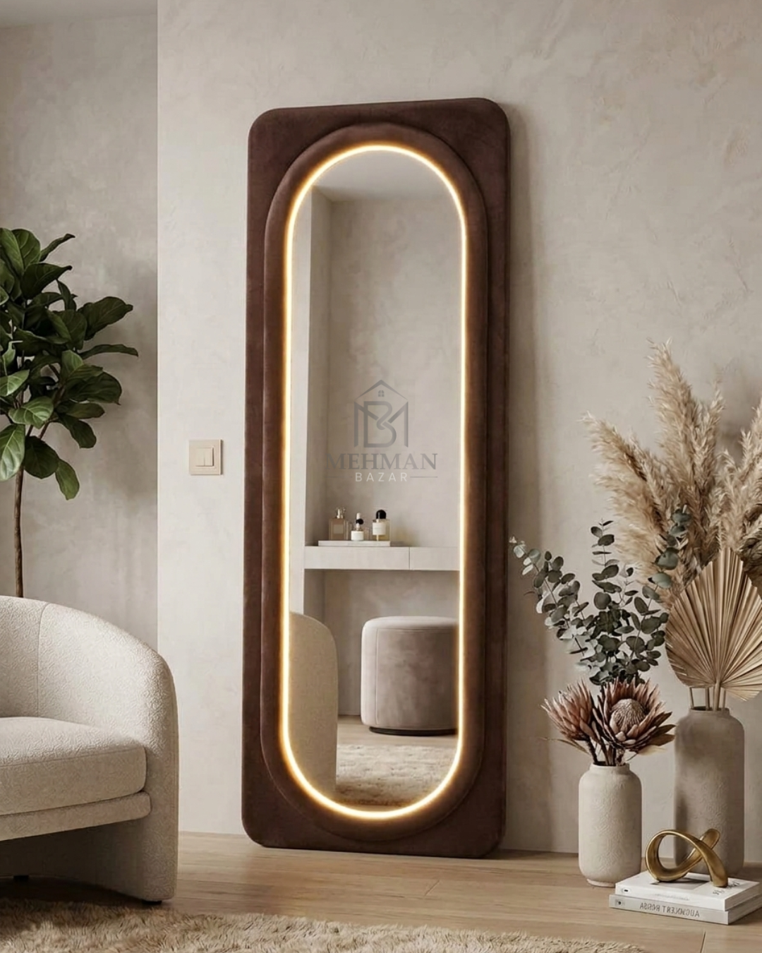 Premium Wavy Standing Mirror ( DOUBLE BORDER )-07 - Image 4