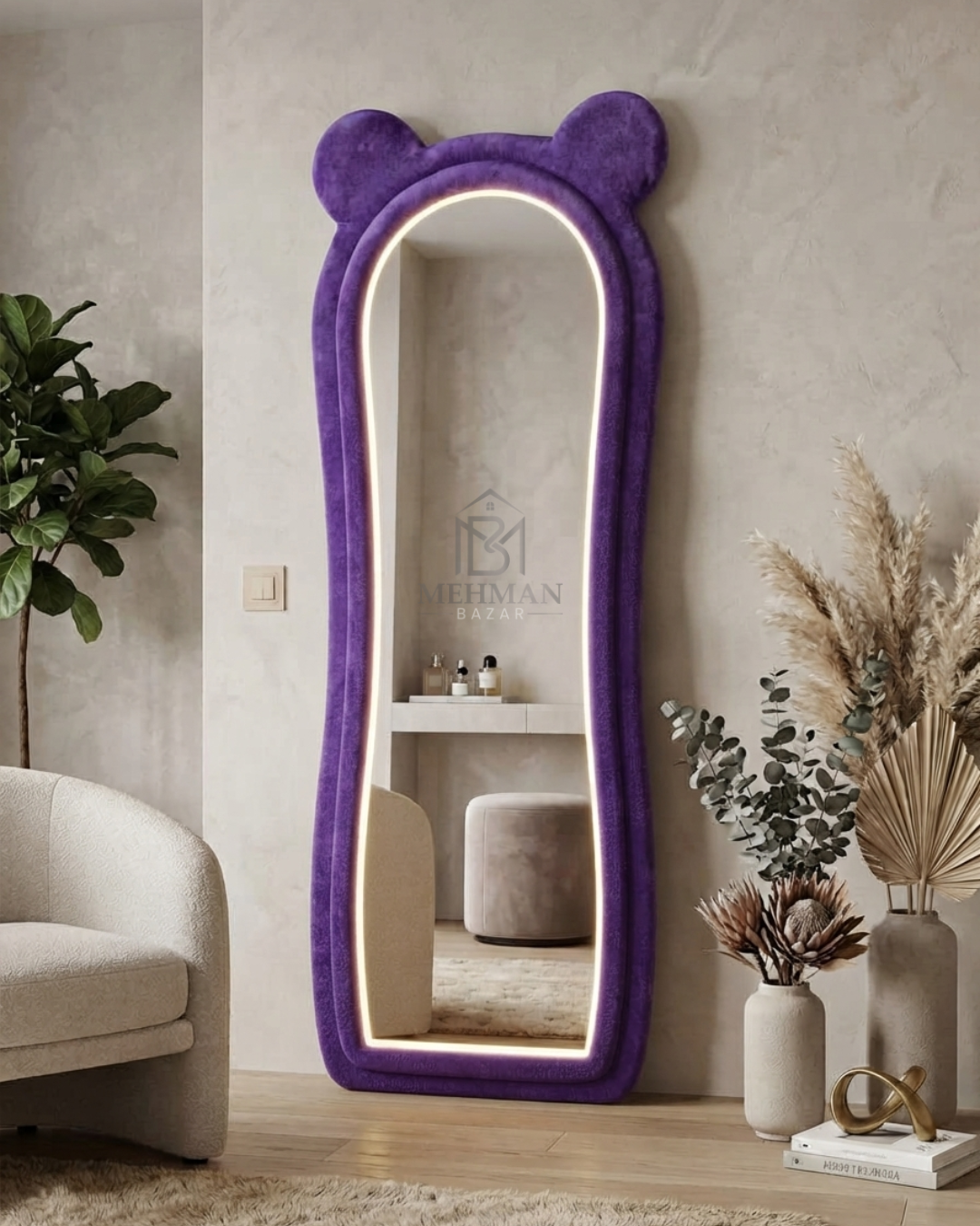 Premium Wavy Standing Mirror ( DOUBLE BORDER )-09 - Image 3