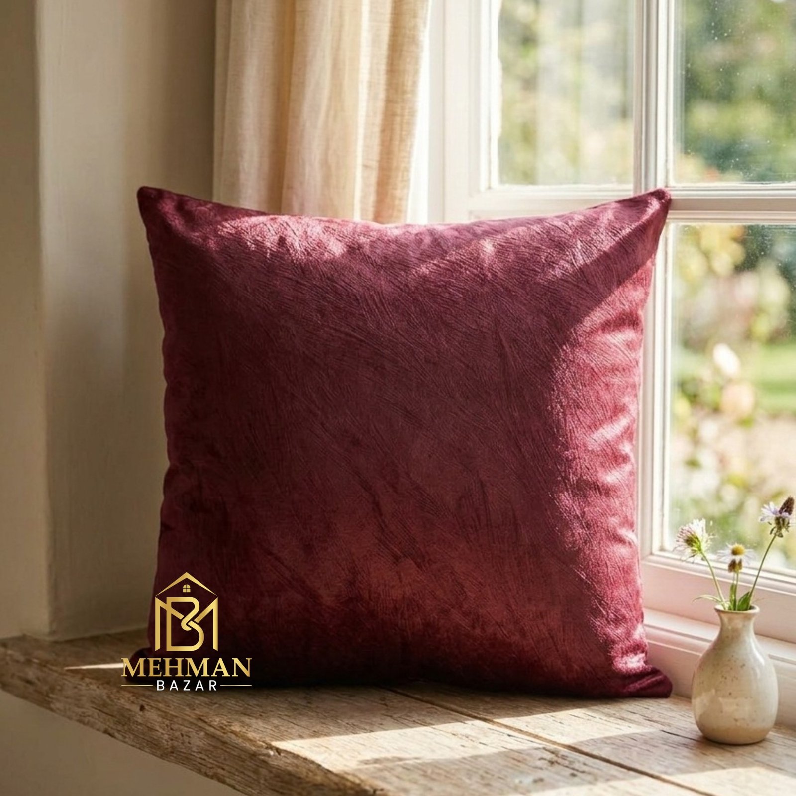 Luxury Textured Velvet Cushion Cover 16x16 | Silk Back & Side Zip - Image 6