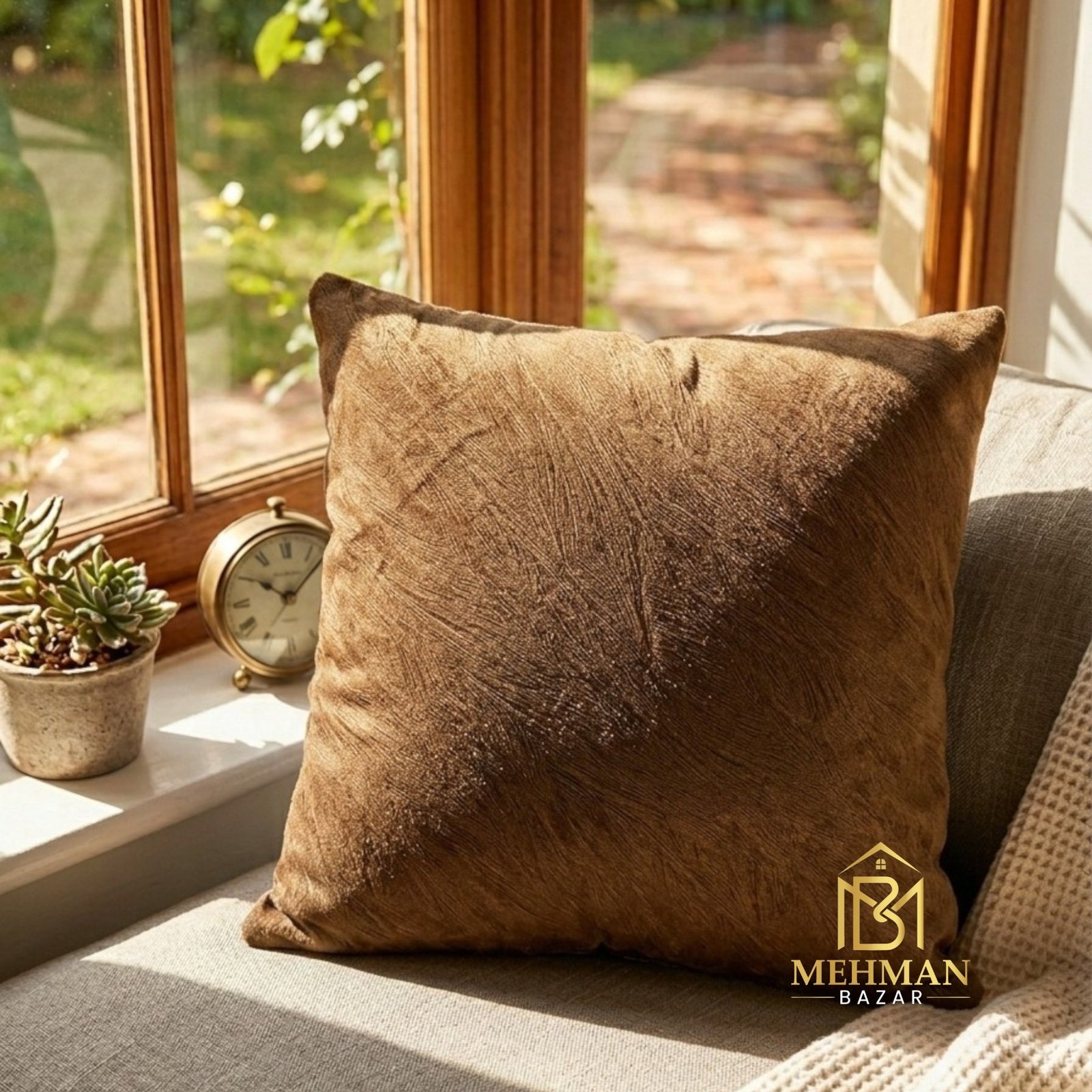 Luxury Textured Velvet Cushion Cover 16x16 | Silk Back & Side Zip - Image 7