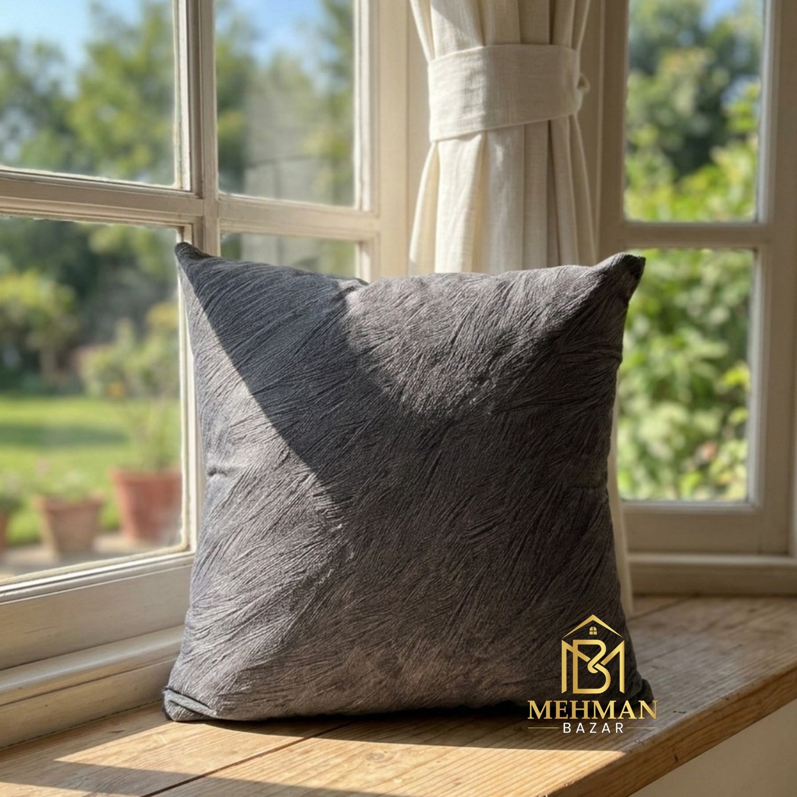 Luxury Textured Velvet Cushion Cover 16x16 | Silk Back & Side Zip - Image 5